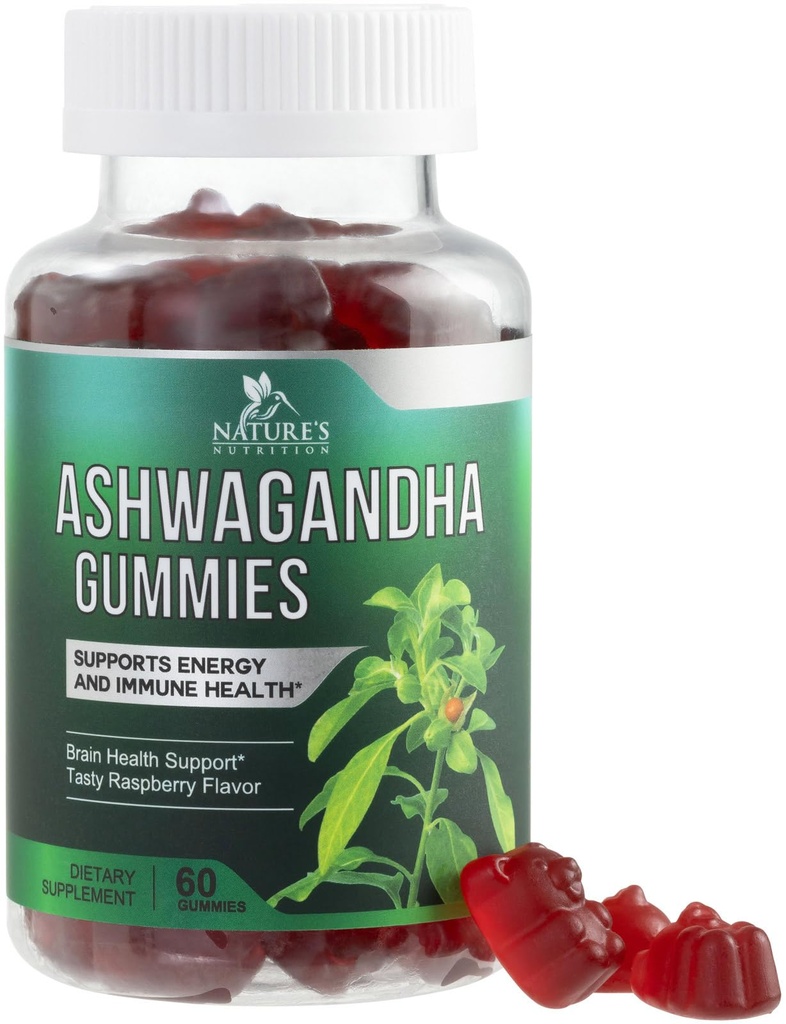 Ashwagandha Gummies 30 : 3000mg의 추출물 - Vegan, 공장 기반, Non-GMO, Gluten-Free & Gelatin Free, Ashwagandha Supplement for Women & Men, Natural Calm, Relaxation, & Immune Support, 60 Gummies