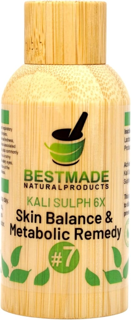 Bestmade Natural Products Kali Sulph 6X - 피부 균형 및 대사 지원, 여드름, 건조한 피부, Runny Nose, Sneezing & 전체 Seasonal Wellness, 350 펠릿에 사용