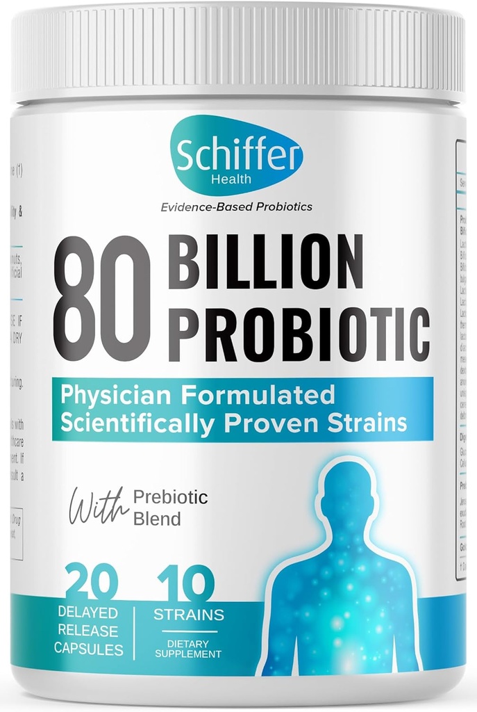 80 억 Probiotics, 20 지연 릴리스 캡슐 10 Strains