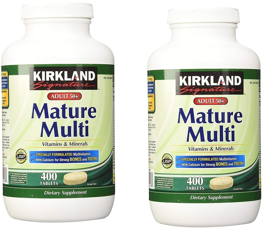 Kirkland Signature 성인 50 + 멀티 비타민 & 미네랄, 400 정제 (2 팩)