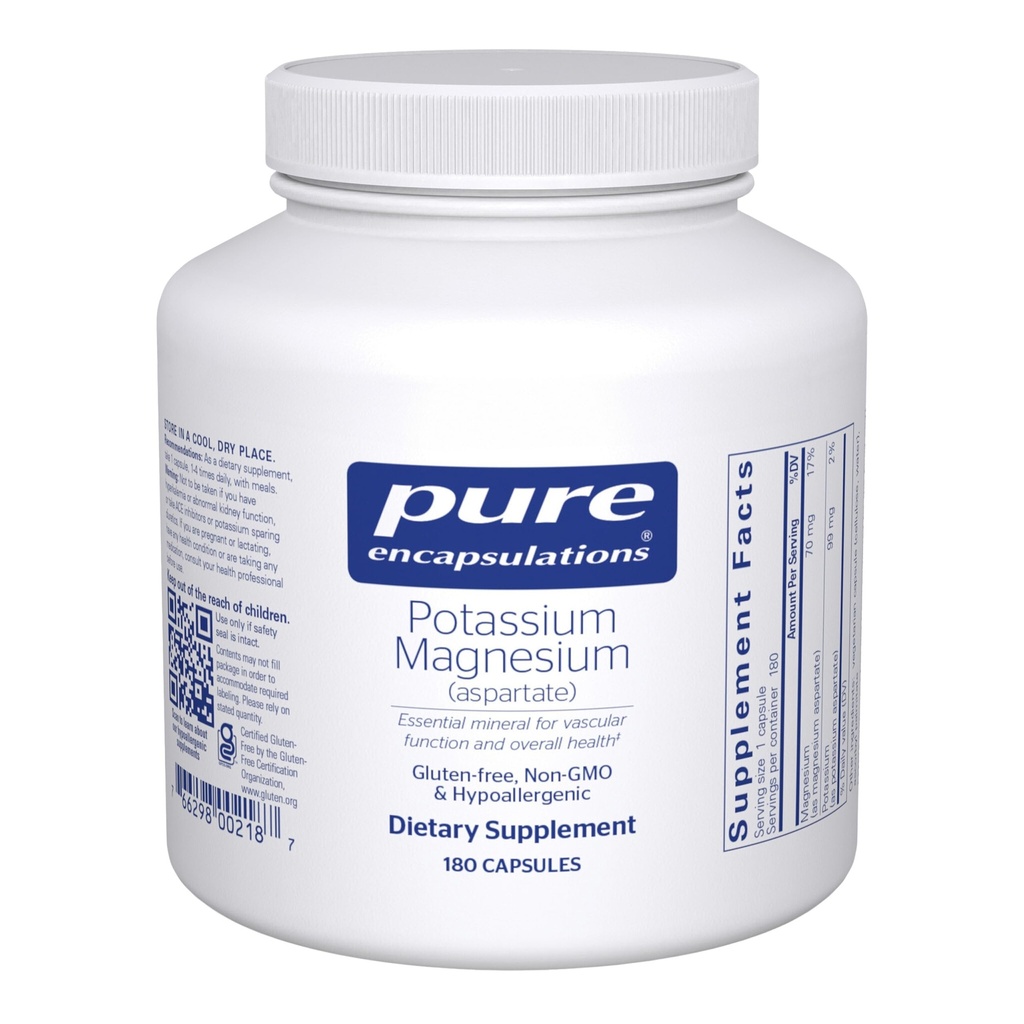 Pure Encapsulations Potassium 마그네슘 (선반) | 하트, 근육, 뼈, 신경 건강 지원에 기여하기 위한 보충 | 180 캡슐