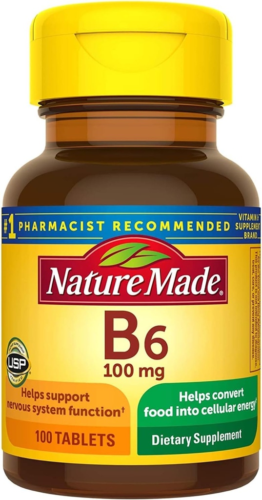 성격은 비타민 B-6 100 mg 정제 100개 ea를 만들었습니다 (4의 포장)
