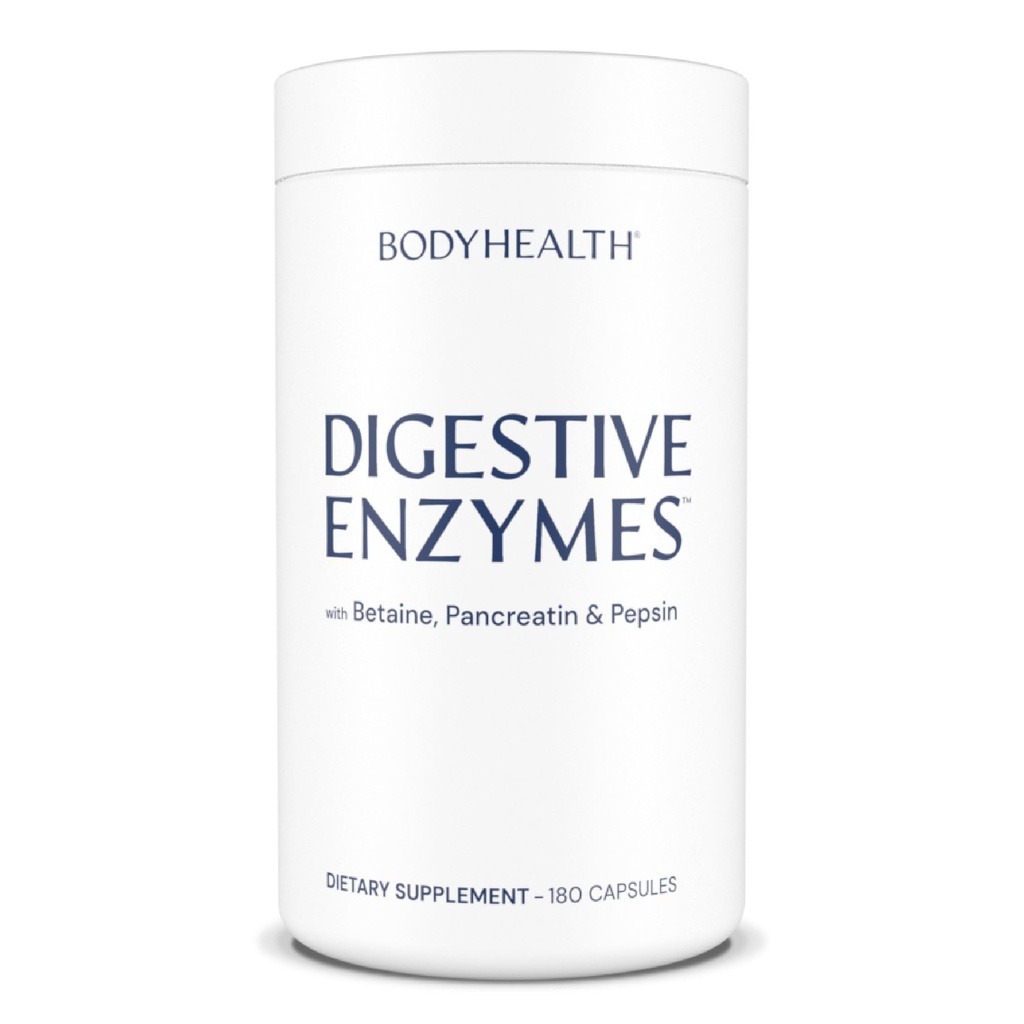 BodyHealth 소화 효소 가득 차있는 스펙트럼 소화 지원 (180의 모자), Betaine, Pepsin, Pancreatin BPP Enzymes 및 Probiotics, Stomach Bloating, Heartburn, 가스, 변비에 대한 구호
