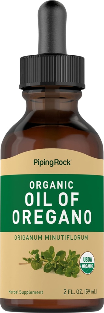 Oregano Organic Liquid Drop Oil | 2 fl oz | Extra Virgin Olive Oil | 초본 추출물 보충교재 | Non-GMO, 글루텐 프리