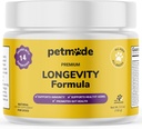 개를위한 터키 꼬리 버섯 - 개 비타민 및 보충제 - Longevity, 면역 지원 및 소화를위한 Prebiotics & Probiotics - Chlorella, Dandelion 뿌리, 비타민 E 및 More- 5.3 Oz
