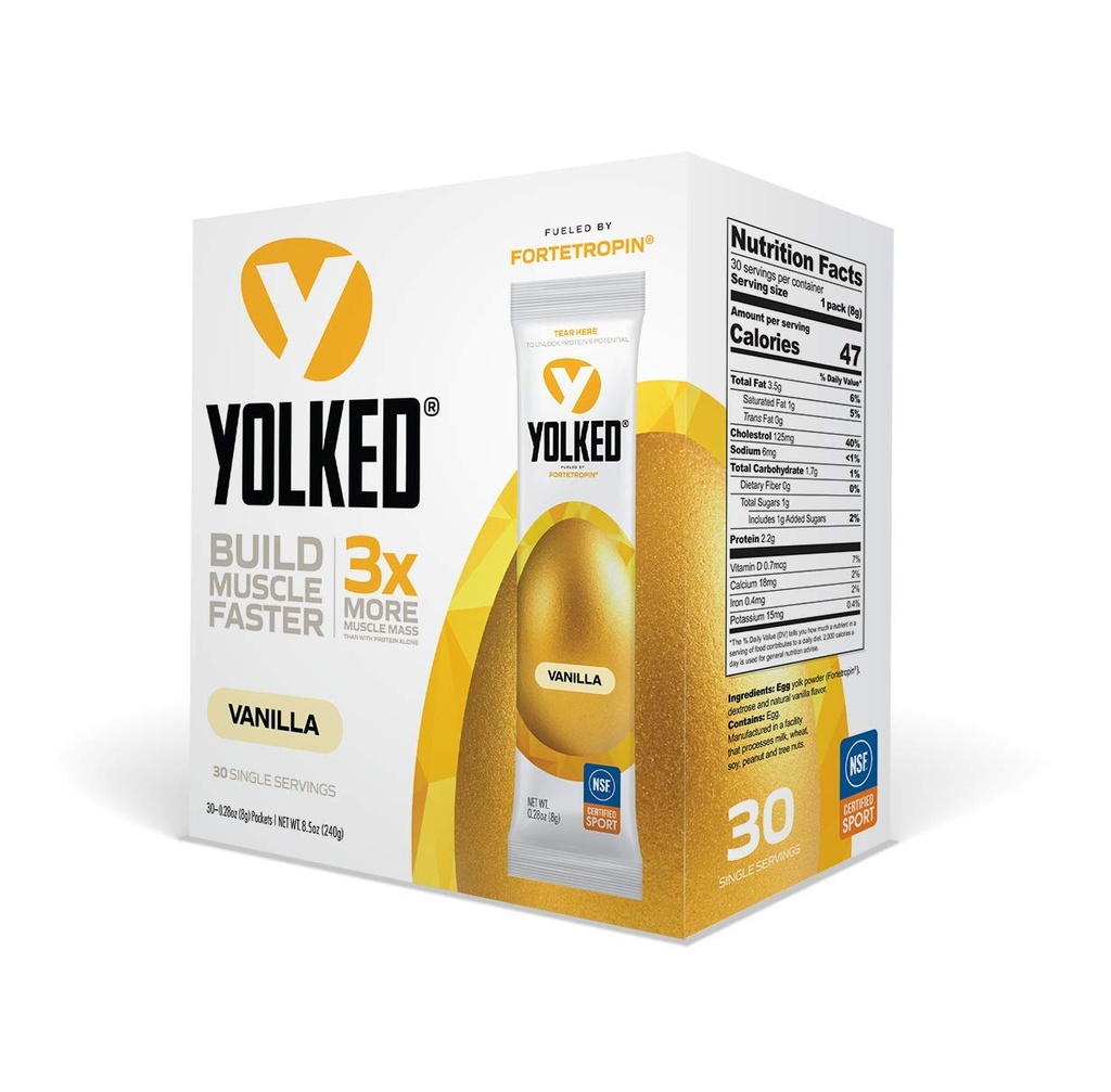 YOLKED - NSF 인증 근육 건물 보충 - 도움 증가 Lean 근육, 근육 손실을 감소시키고, Fortetropin, 30 서빙을 가진 회복을 개량하십시오