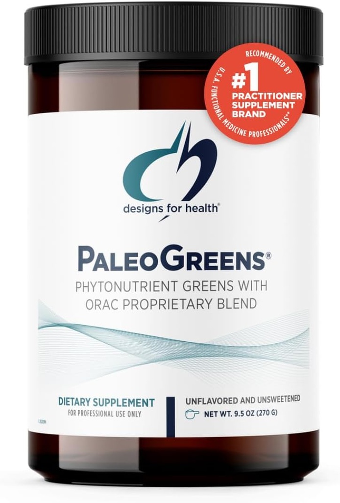 건강 PaleoGreens를 위한 디자인 - 야채를 가진 90% 유기 최고 녹색 Shake 분말 이상, 열매, 효소 + 산화 방지제 - 비 GMO 음료 혼합, Unflavored + Unsweetened (30의 서빙/270g)
