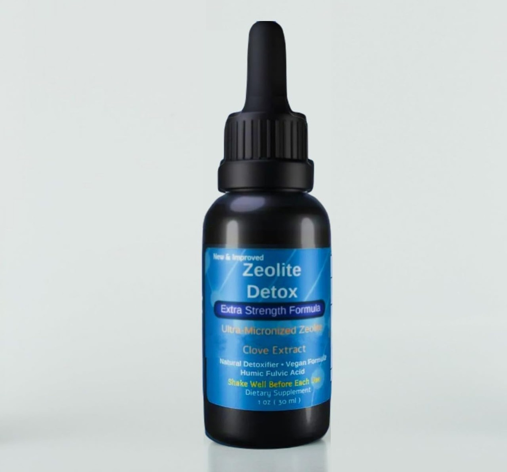 Liquified Zeolite Fulvic 및 Humic Acid Immune Gut 지원 액체 세척제 Zeolite 1 oz 유리 병 exp 10/01/27