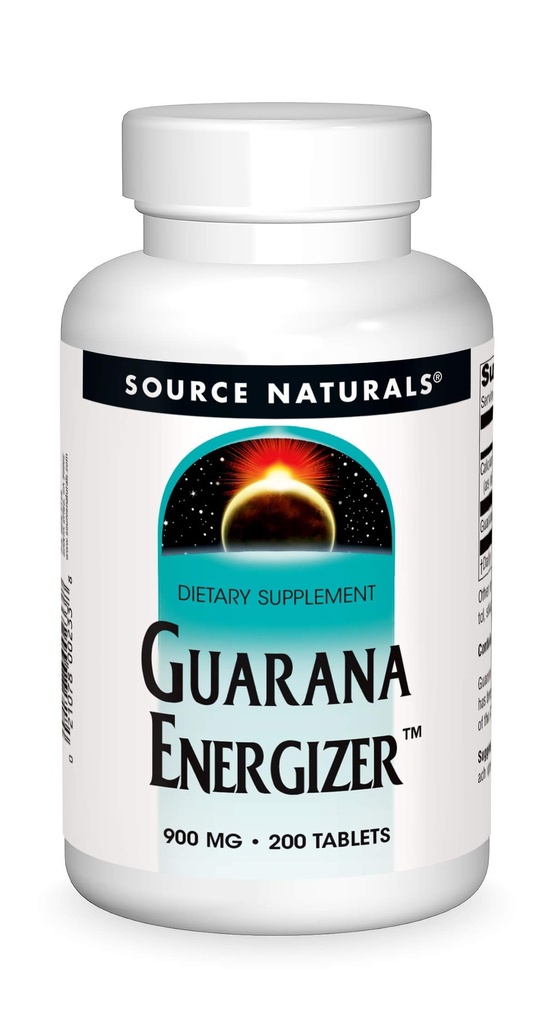 Source Naturals Guarana Energizer 900 mg 카페인 및 에너지 - 200 정제