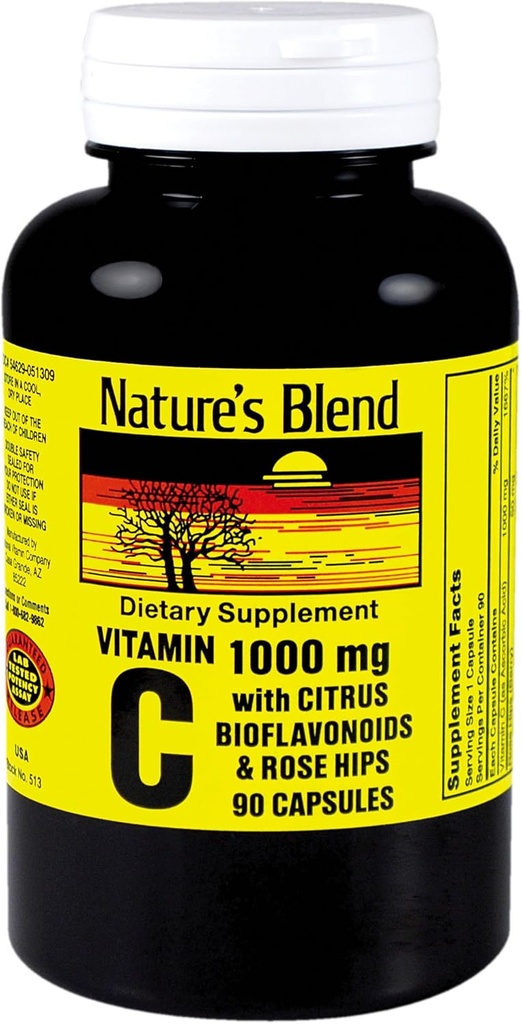 NAT B VIT C W/BIO&RH CP 1000MG 90 자연의 혼합