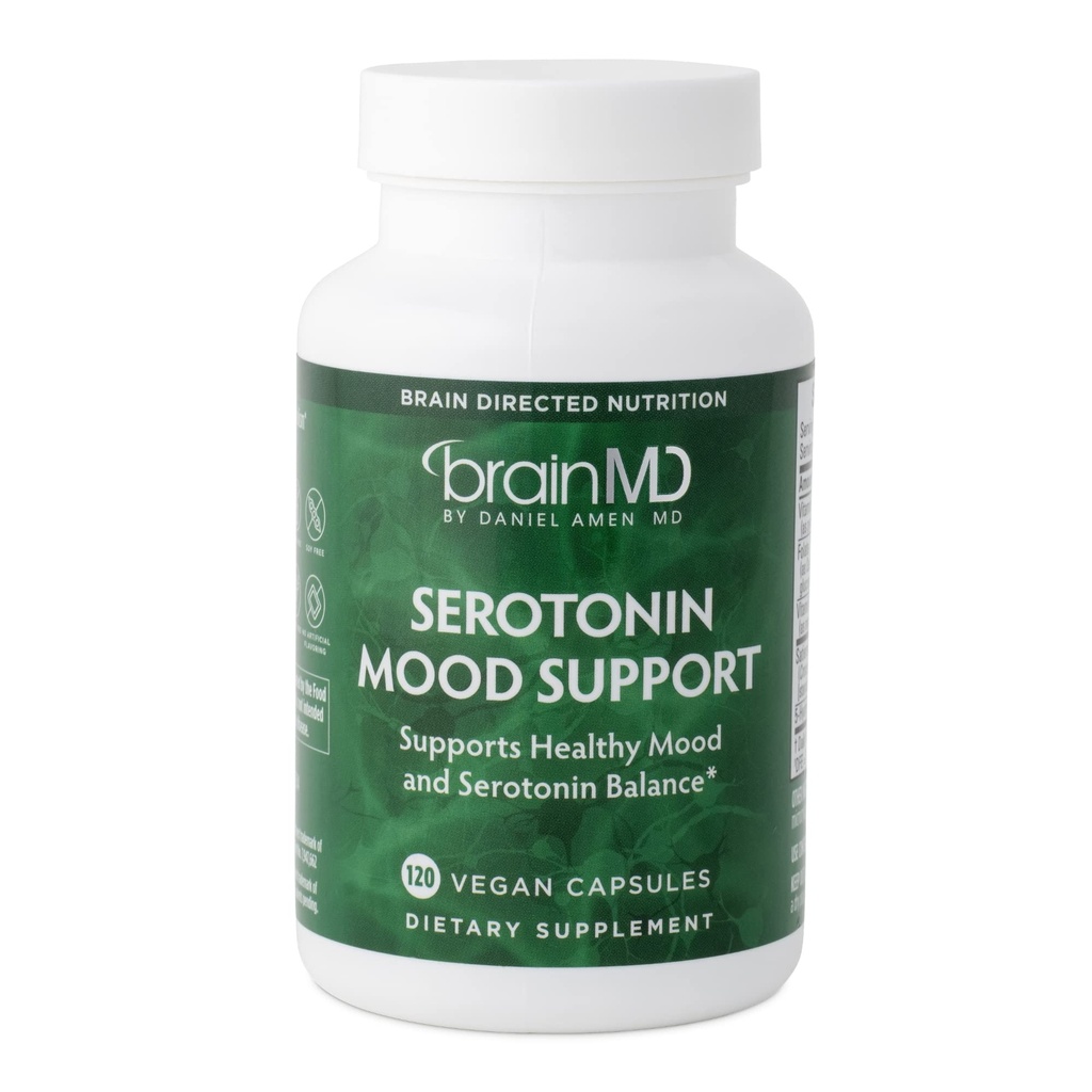 BRAINMD 박사 Amen Serotonin Mood 지원 - 120 캡슐 - 건강한 Serotonin 균형을 지원 - 글루텐 무료 - 30 서빙