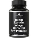 Biotin (5000mcg), Keratin, Collagen, Horsetail, Saw Palmetto - 5-in-1 Hair Growth Supplement & Women & Men, DHT Blocker Capsules for Thinning - 머리 성장 비타민