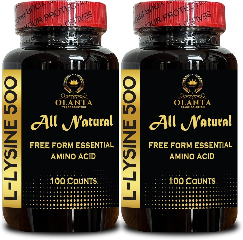 L-LYSINE 아미노산 보충교재 - L lysine 보충교재는 에너지, Boosts Immunity, 교원질 지원, 아미노산, 비 GMO, 글루텐을 해방합니다 - 2개의 병 200 조사를 승진시킵니다