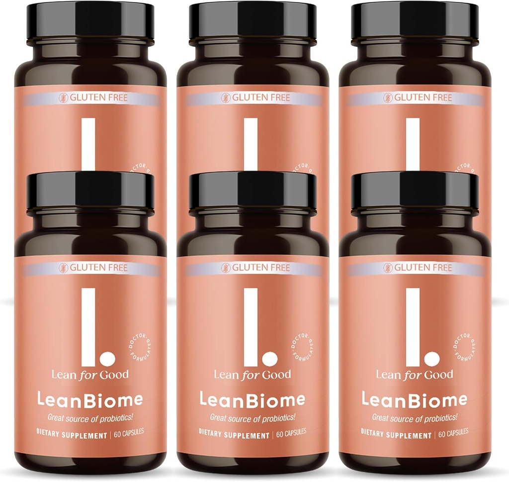 LeanBiome, 9-Strain Probiotic Formula는 균형 잡힌 Gut Microbiome, Greenselect Phytosome이있는 강력한 Gut Probiotics - 60 캡슐, 6 팩을 지원합니다.