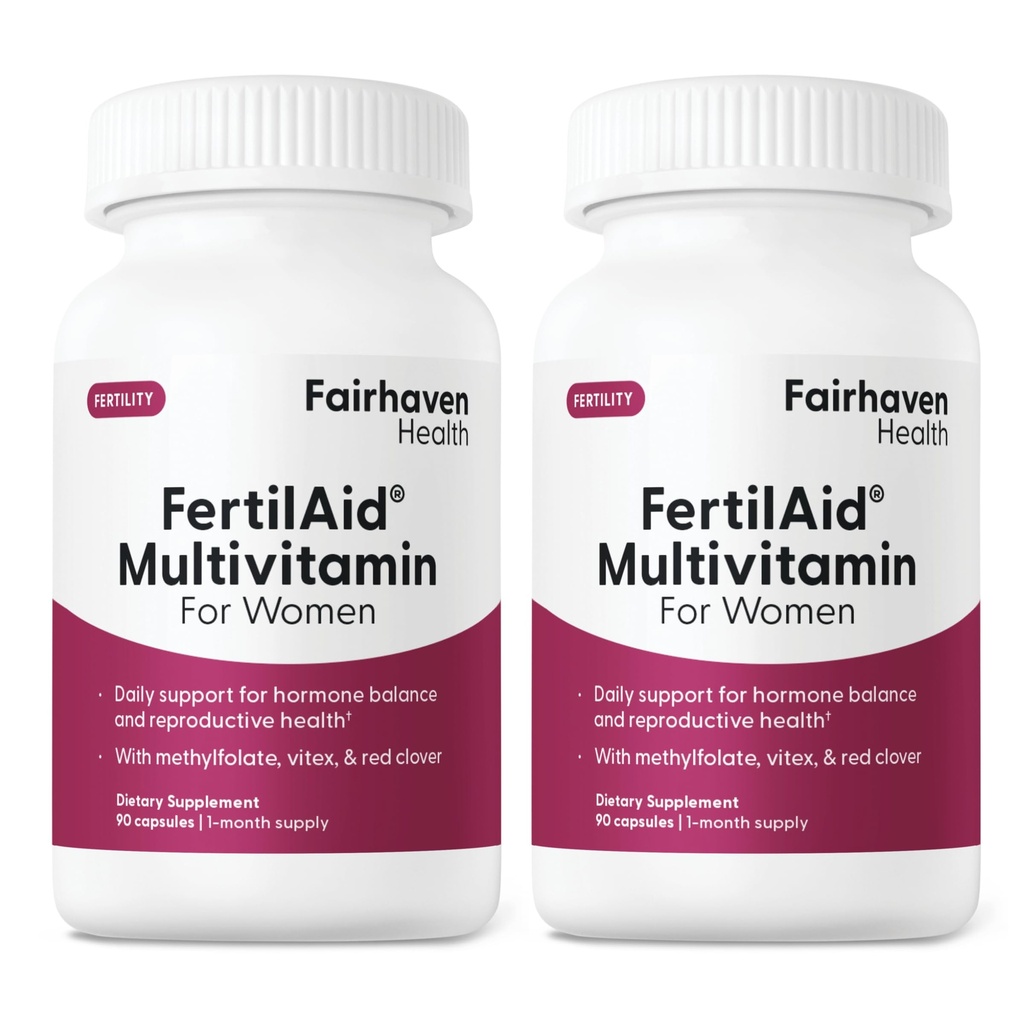 여성용 Fairhaven Health FertilAid | 여성용 Prenatal Vitamin Fertility 보조제 | Vitex와 Folate를 사용한 컨셉 | 지원 주기 정기 및 Ovulation* | 180 캡슐