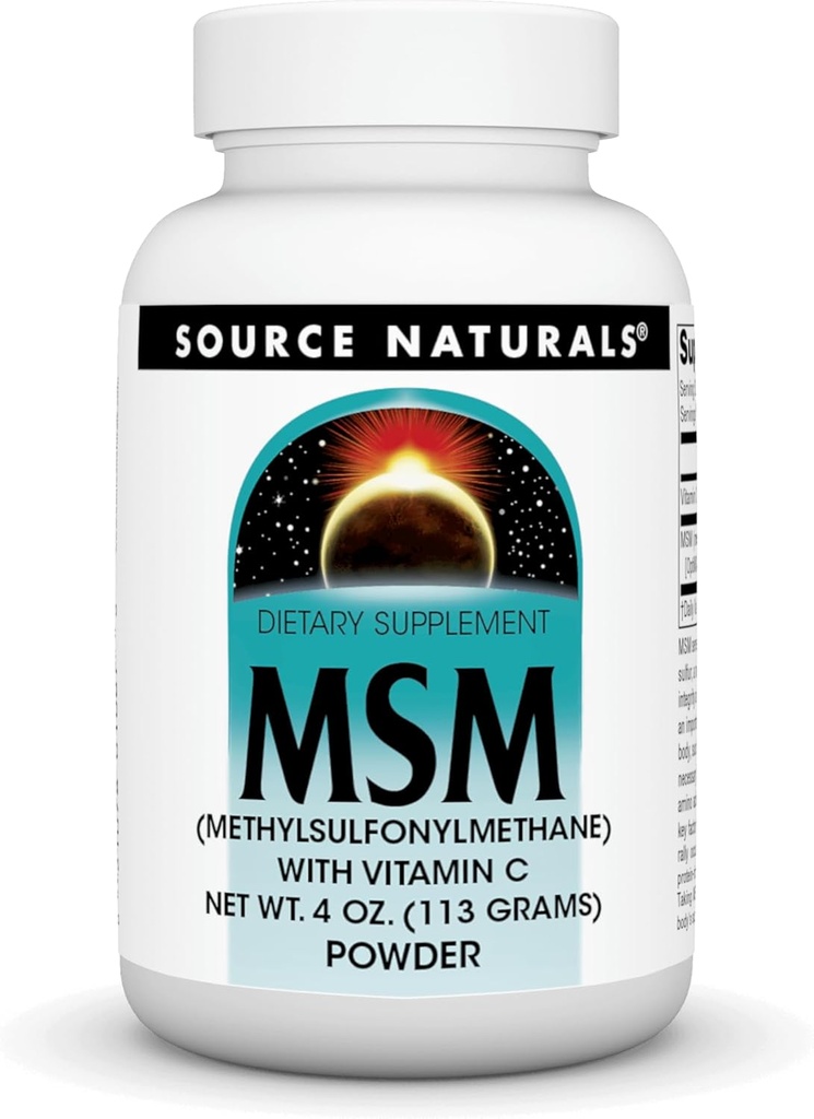 Source Naturals MSM (Methylsulfonylmethane) 비타민 C - 분말, 4 Ounce