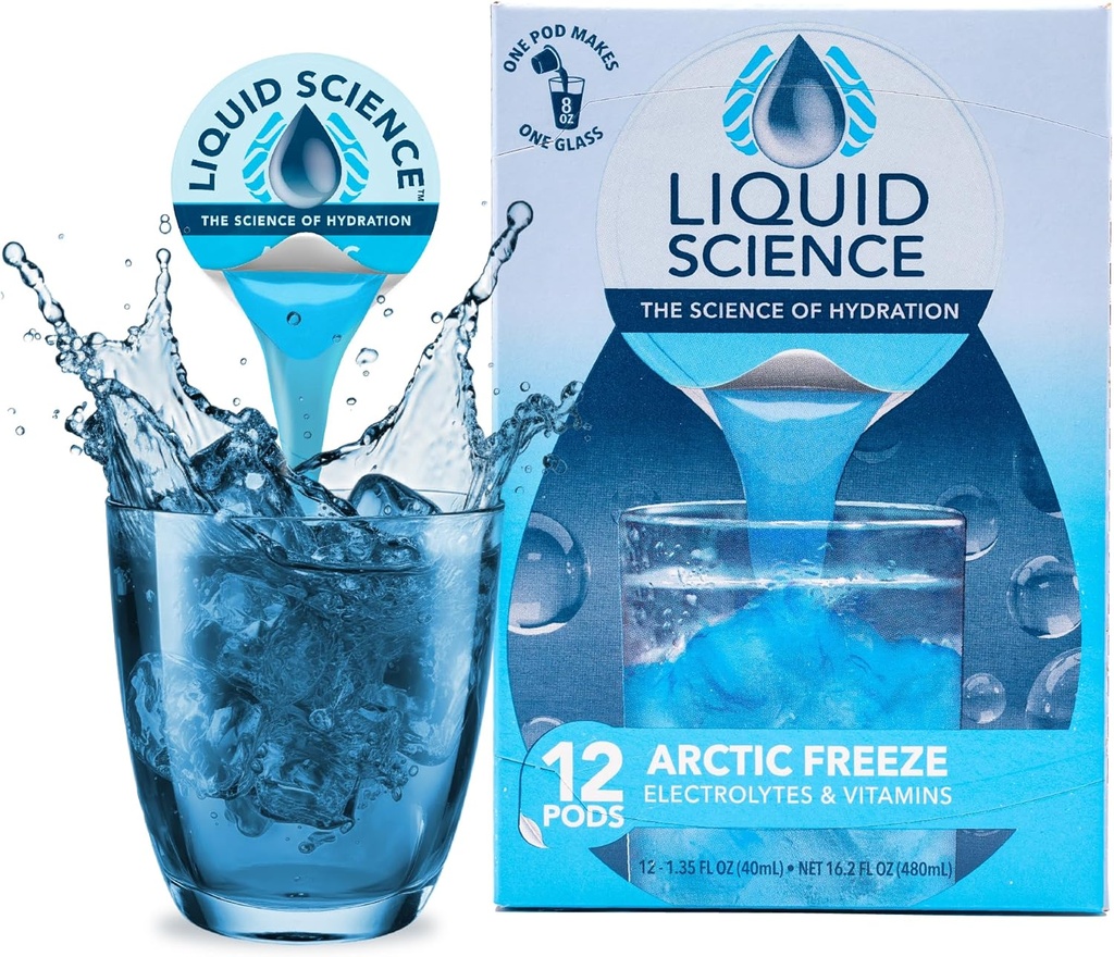 Java House Liquid Science Arctic Freeze Single Serve Hydration Pods - 필 및 파 - 시원한 블루 라즈베리 히스 - 12 팩