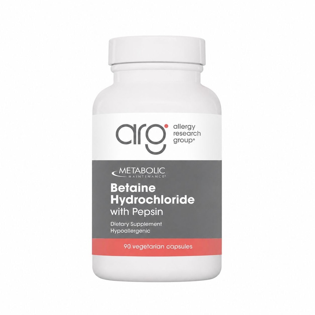 대사 정비 베타인 HCL + Pepsin 소화 효소 - 단백질 소화 + Gut 건강 지원 보충교재 (100 캡슐)