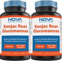 노바 영양 2 팩 Konjac 뿌리 Glucomannan 캡슐 2000 mg/Serving Veggie 모자 180 조사 (총 360 캡슐)