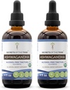 Ashwagandha Tincture 알코올 무료 추출물, USDA 유기 Ashwagandha Withania Somnifera 안티 스트레스와 Relaxation 2x4 OZ