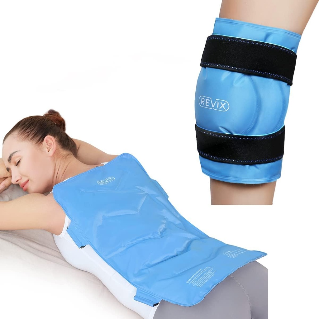 Injuries Reusable 대형 겔 아이스 랩을위한 전체 백업 아이스 팩 허리 통증 완화 및 XL 무릎 얼음 팩 랩 수술 후 전체 무릎 주위에 전체