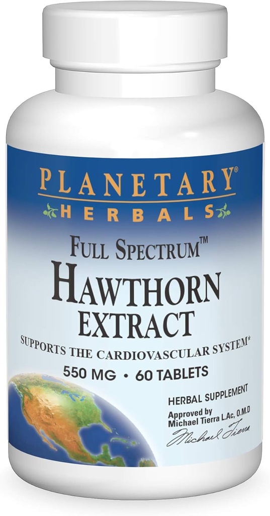 행성 초본 가득 차있는 스펙트럼 Hawthorn 추출물 550 mg 탭, 60 ct