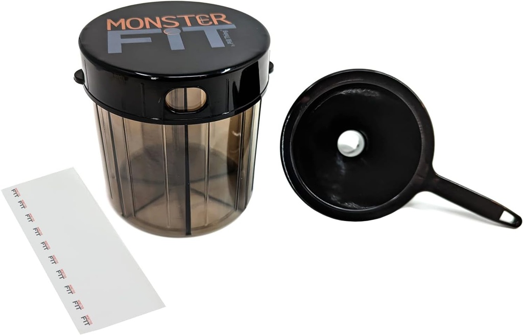 Monster Fit Supplement Medication Pill 분배기 와 채우는 Funnel 과 Labels, Extra Large Pill Container Handles 거의 모든 보충교재 (펀널을 가진 감시자)