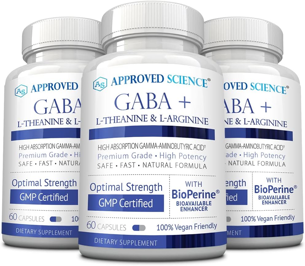 공인 과학 GABA + - Calm을 촉진, 수면 향상, 부스트 무드 - GABA, L-Theanine, L-Arginine, 비타민 B6, BioPerine - 높은 흡수 - 180 캡슐 - 채식주의자
