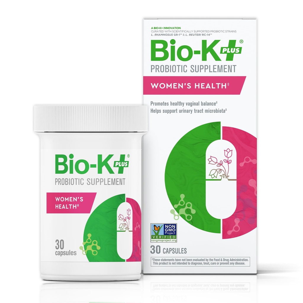 Bio K+ Women’s Health – 여성을 위한 Probiotic 보충교재는 2억 CFU 2 Strains, 여성을 위한 질 Probiotics – 30의 캡슐을 가진 질 & Urinary Tract 건강을 지원합니다