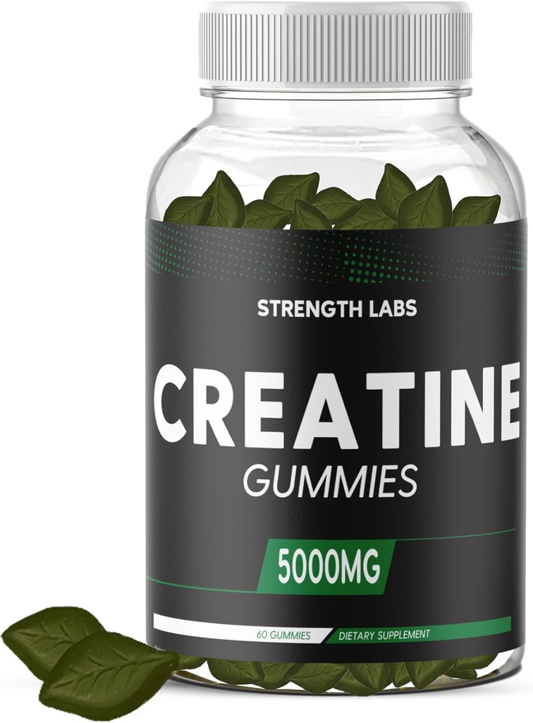 설탕 남자 & 여자를 위한 자유로운 크레아틴 5g - Chewable 크레아틴 Monohydrate Gummies는 L-Theanine & 비타민 B12 5000mg 보디 빌딩 건축업자 힘 근육을 가진 크기를 건설합니다 - 전 운동 성장