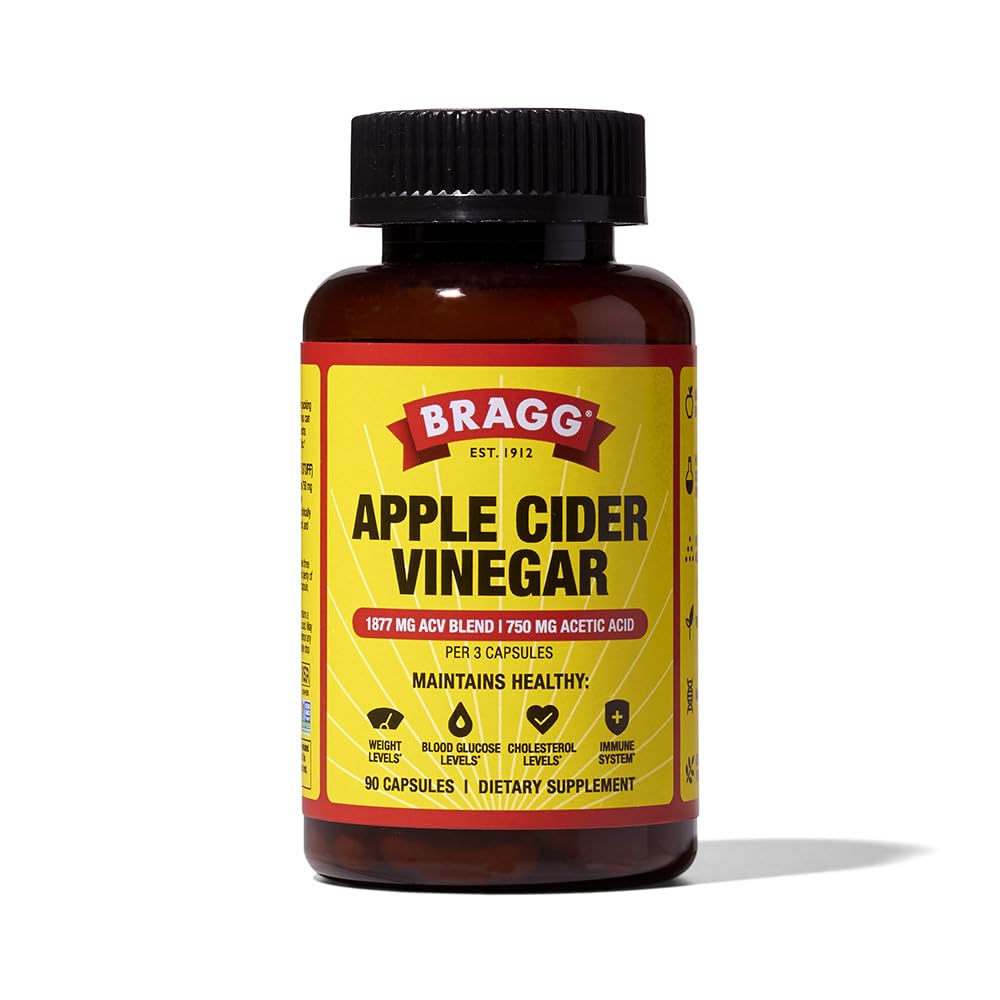 Bragg Apple Cider Vinegar 캡슐 비타민 D 및 아연 - 90 캡슐 - 지원 면역 체계