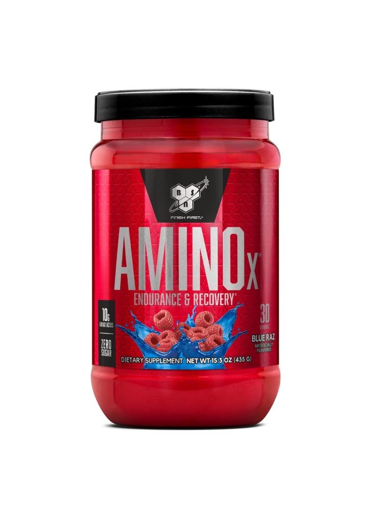 BSN 아미노 X 근육 회복 & BCAAs를 가진 내구시간 분말, 아미노 산의 10 그램, Keto 친절한, 카페인 자유로운, 지원 내구시간, 영 설탕, 파란 Raz, 30 봉사 (포장 May Vary)