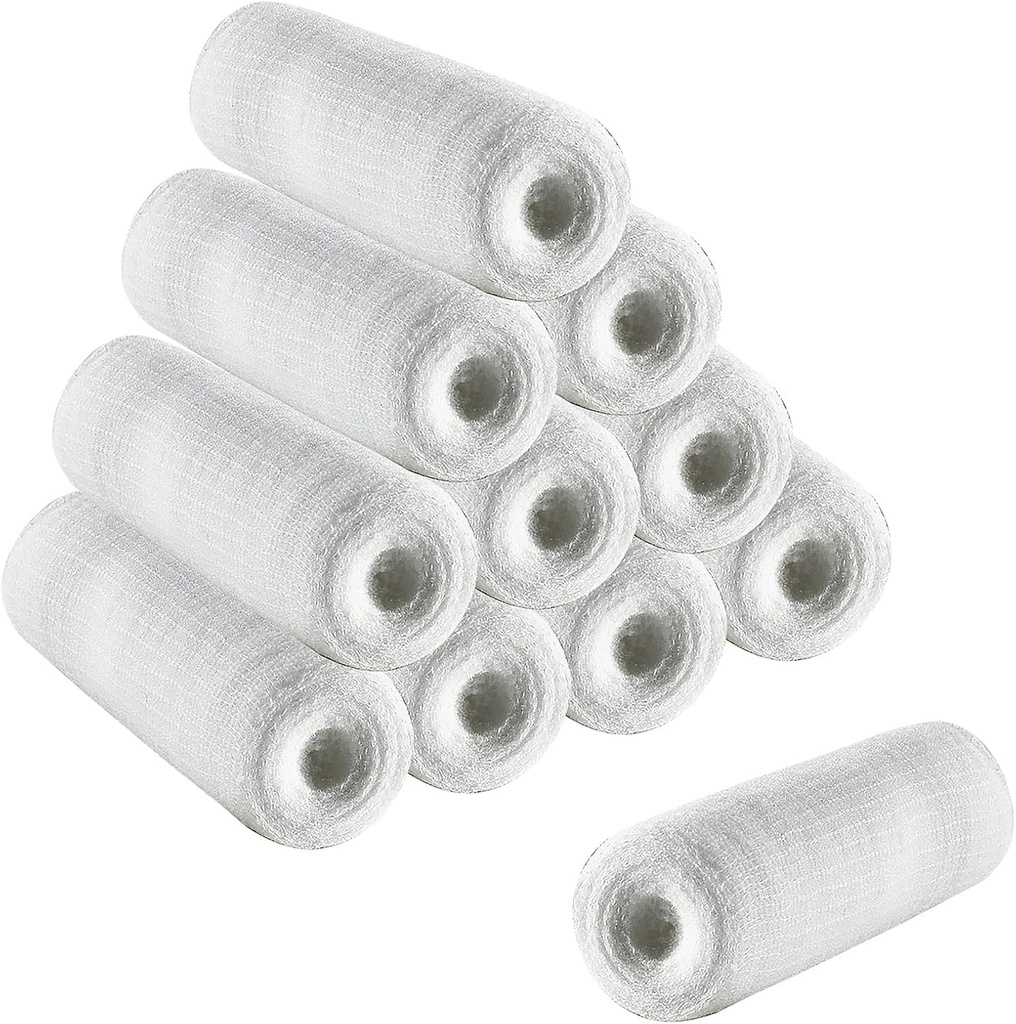 Gauze Rolls 12 팩 뻗기 붕대 면 모미 랩 핸드 랩 드레싱 발목 및 무릎 6cm x 4m
