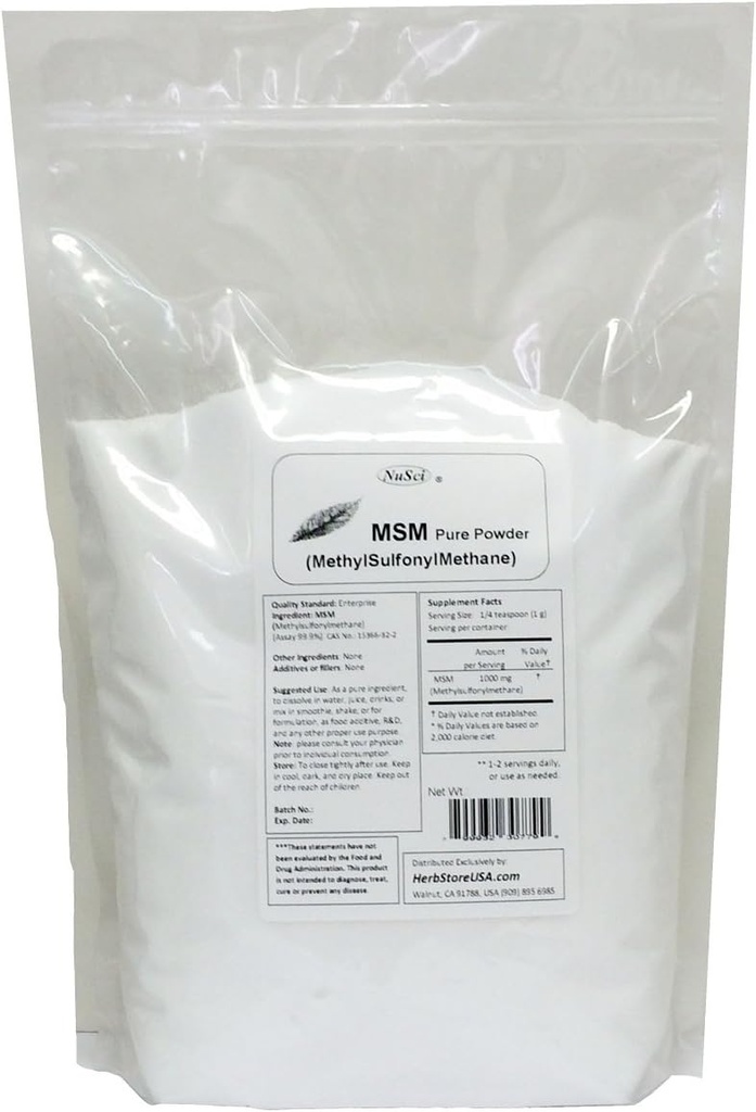 MSM (Methylsulfonylmethane) 순수한 분말 (4000 그램 (8.8 lb))