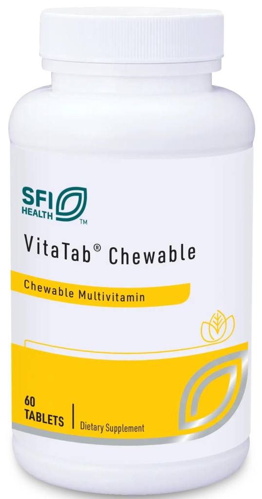 Klaire Labs SFI 건강 VitaTab Chewable - 아이 & 성인, 자연적인 버찌 오렌지 풍미, 인공적인 색깔, 풍미, 또는 보존제 (60의 정제)를 위한 24의 작은 영양소를 가진 Multivitamin