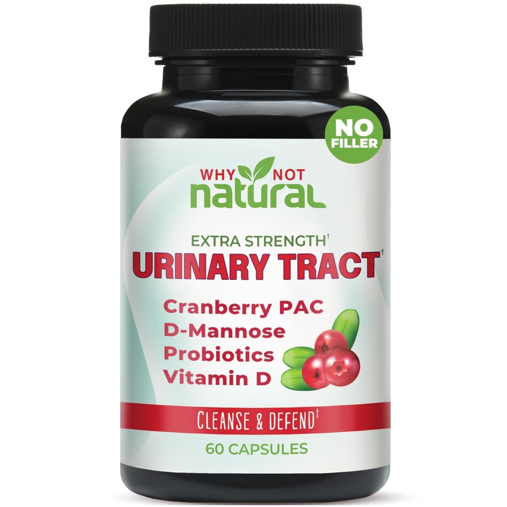 왜 D Mannose, Cranberry PAC 추출물, Probiotics 및 비타민 D - 여성 및 남성을위한 Urinary 건강 공식이있는 자연 5-in-1 UTI 알약이 아닙니다.