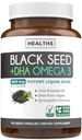 Cold-Pressed Black Seed Oil Capsules - Vegan Non-GMO Nigella Sativa Black Seed Oil Supplement with Omega 3 DHA for Full Body Wellness & Brain Support - Vegan Omega 3 및 Thymoquinone-Rich (1 개월)