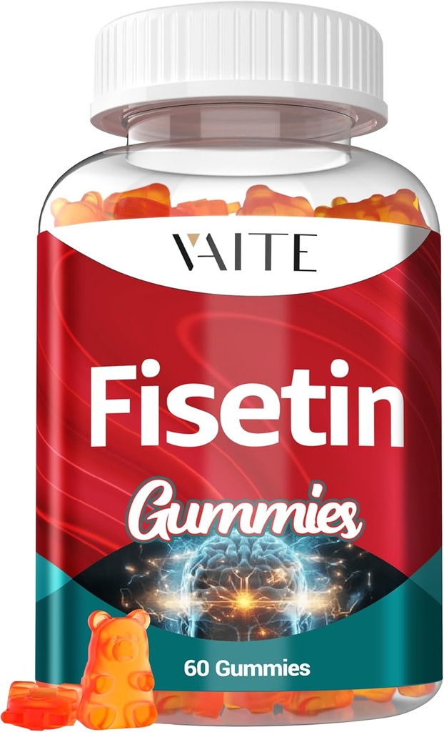 Fisetin 보충 교재 500mg - Gummy 보충교재, 세포질 건강 지원을 위한 강력한 산화 방지제 혼합 - Flavonoids & 식물 추출물을 가진 Vegan & Non-GMO 공식, 부스트 Cognitive 기능, 60 Gummies