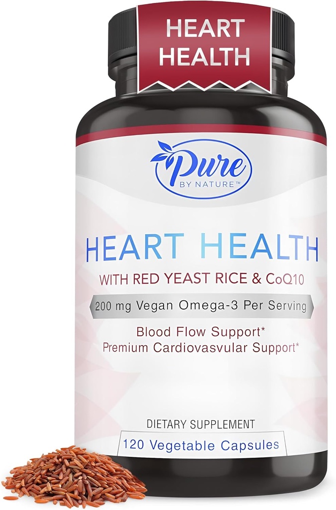남자 & 여자를 위한 CoQ10 보충교재를 가진 성격 빨간 효모 밥에 의하여 순수한, 200mg Vegan 오메가 3, 글루텐 자유로운 비 GMO, 120의 캡슐