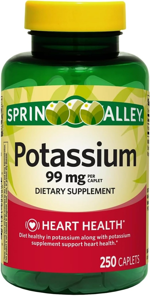 칼륨 심장 건강 보충교재 모자, 99 mg, 250 조사 (1의 포장)