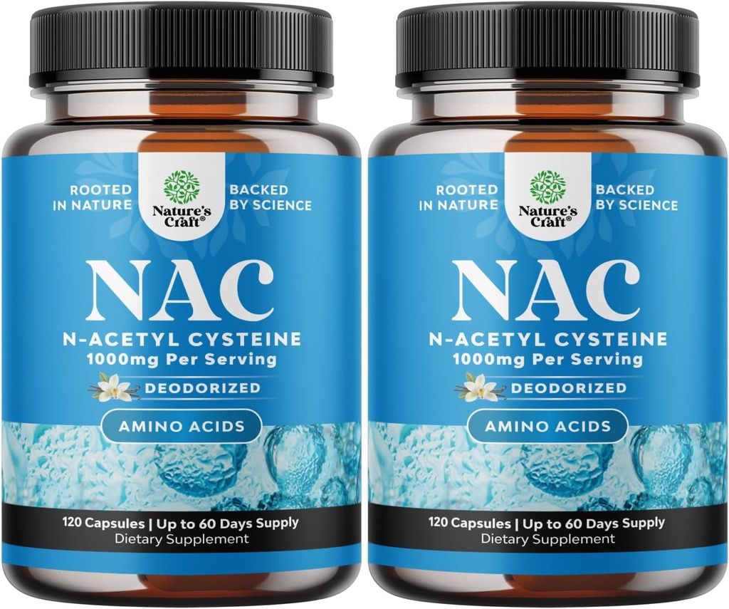 NAC 보충교재 N 아세틸 Cysteine 1000mg - 채식주의자 높은 흡수 비 균질 NAC 1000mg 캡슐 묽게함 Precursor for Liver Cleanse Detox & Repair Plus Lung Health and Immunity Support (4 달)