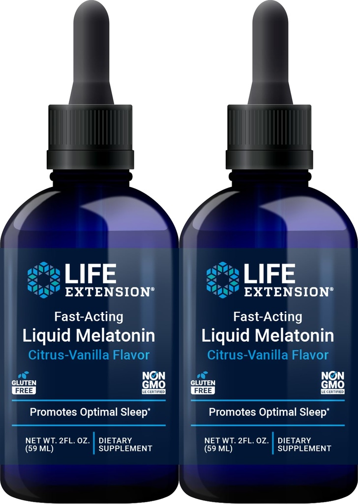 생활 연장 빠른 행동 액체 Melatonin (Citrus-Vanilla), 2 유동성 Ounces (2의 포장)
