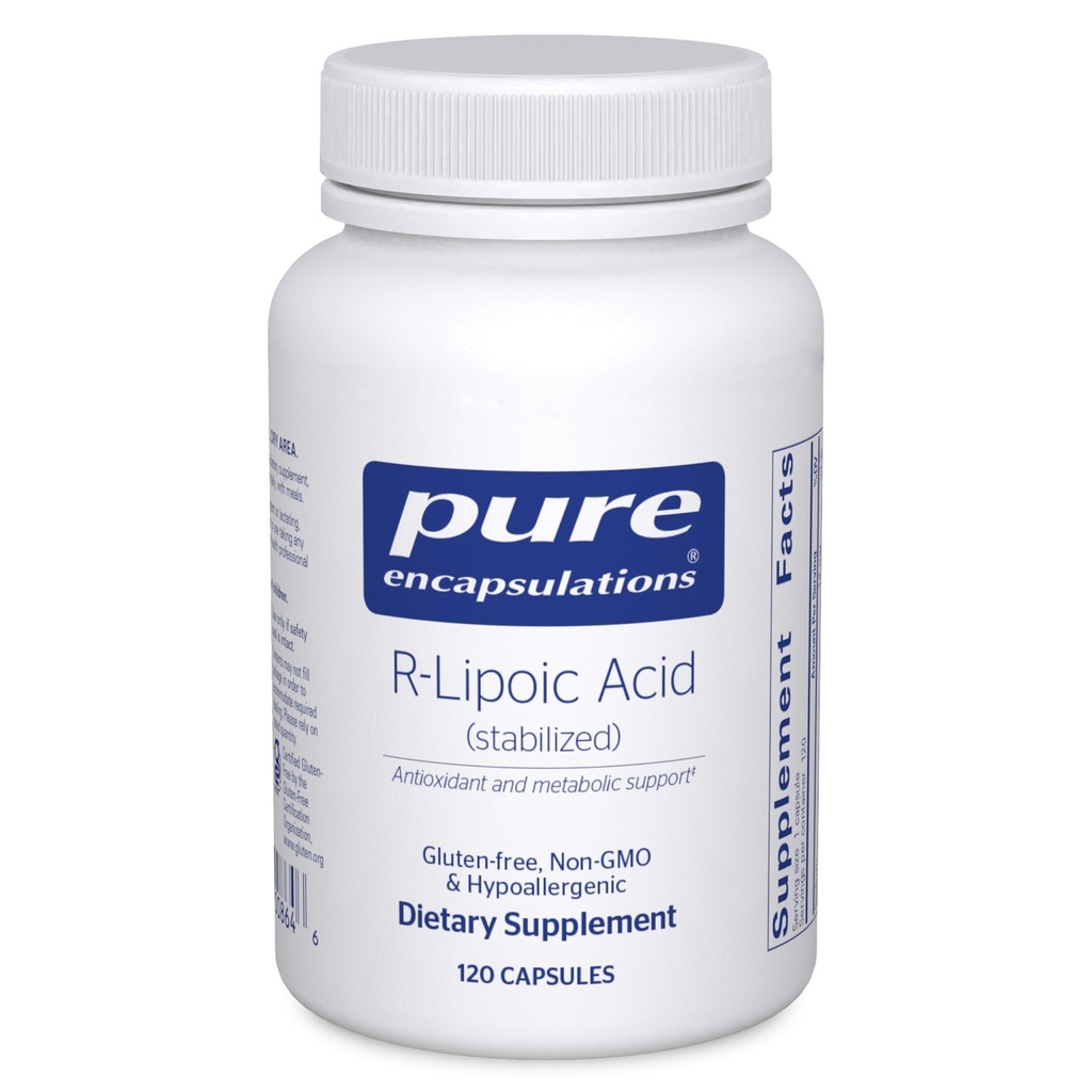 Pure Encapsulations R-Lipoic Acid (Stabilized) | 향상된 산화 방지 및 대사 지원이있는 Hypoallergenic 보충 | 120 캡슐