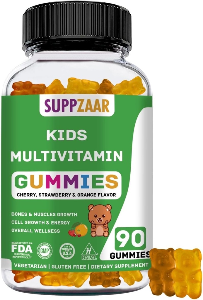 아이 비타민 | 45-90 Day Kids Multivitamin Gummies | 채식주의자, 비 GMO 및 글루텐 프리 성분이있는 거미 비타민 | 아이를 위한 다비타민 | 아이를 위한 비타민 | 유아용 비타민 | 90 Ct