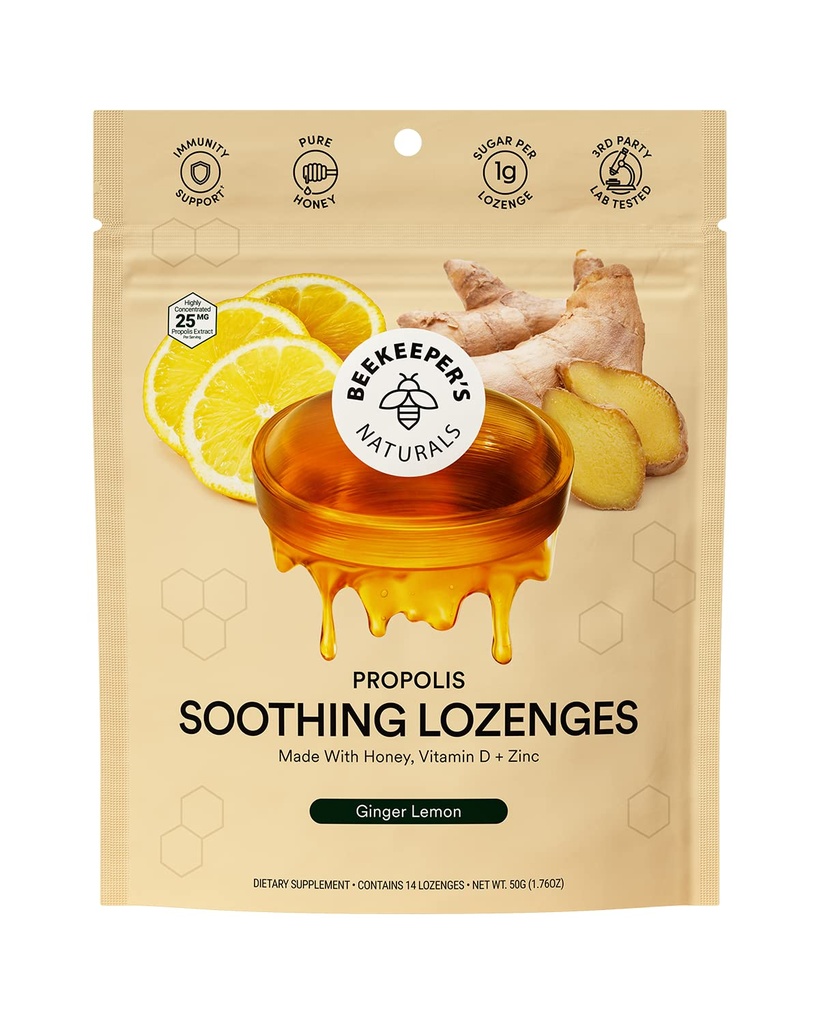 베이키스 Naturals Ginger Lemon Lozenges, 14 Ct
