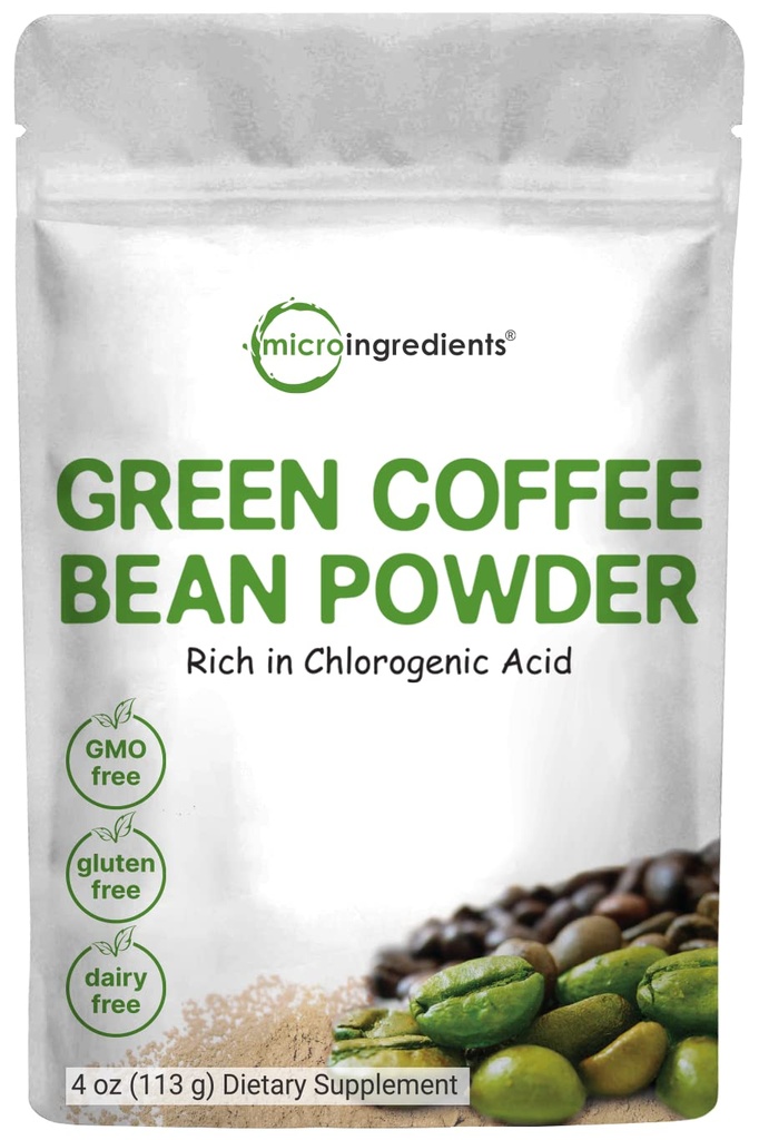 순수한 녹색 커피 콩 추출물, 4개의 Ounce, 자연적인 카페인, 50% Chlorogenic 산을 가진 녹색 커피 콩 뚱뚱한 화상 보충교재, 지원 Metabolism 및 무게 관리, Vegan 친절한