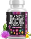 우유 이틀 NAC Chanca Piedra Beet 뿌리 Artichoke Dandelion 뿌리 Liver 보충교재 플러스 Astragalus TUDCA Choline & Ginger 60 조사