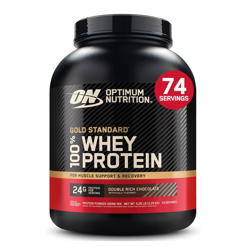 최적 영양 금 기준 100% Whey 단백질 분말, 두 배 부유한 초콜렛, 5 파운드 (포장 May Vary)