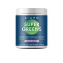 BIOHM 슈퍼 그린, 그린 슈퍼 푸드 파우더 (8.5 Oz, 30 서빙) 산화 방지제 Veggie 파우더 & 스무디 믹스, 34 Superfoods & Spirulina, 소화 효소, Prebiotics 및 Probiotics, 혼합 Berry 풍미