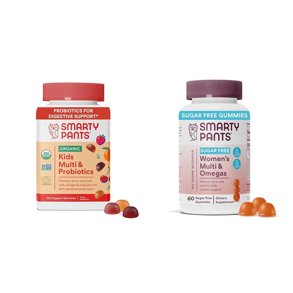 SmartyPants Kids Multivitamin Gummies 120 카운트 및 여성 멀티 비타민 구미 60 카운트 번들